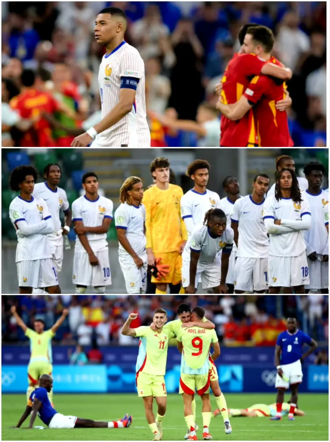 法国足球队在西班牙队之间展开较量 法国足球队在西班牙队之间展开较量